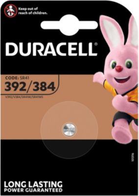 Pile DURACELL Oxyde d'argent 392/384, SR41, 1 unité