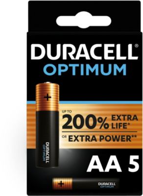 Pile DURACELL LR06 AA Lot 5 piles OPTIMUM