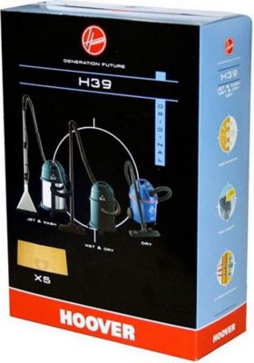 Sac aspirateur HOOVER Boite de 5 sacs H39 DRY JET & WASH WET & Sac aspirateur HOOVER Boite de 5 sacs H39 DRY JET & WASH WET &