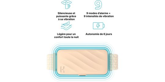 Bracelet de réveil HOMEDICS réveil silencieux WakeBand Creme