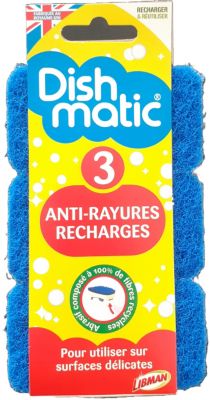 Eponge DISHMATIC eponges anti-rayures bleu x3