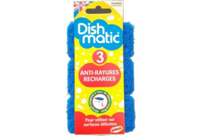 Eponge DISHMATIC eponges anti-rayures bleu x3