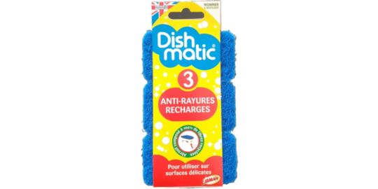 Eponge DISHMATIC eponges anti-rayures bleu x3