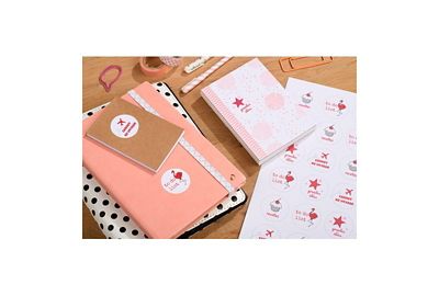Papier créatif AVERY 120 autocollants ronds blanc