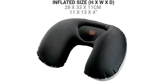 Coussin ergonomique GO TRAVEL gonflable compact Noir