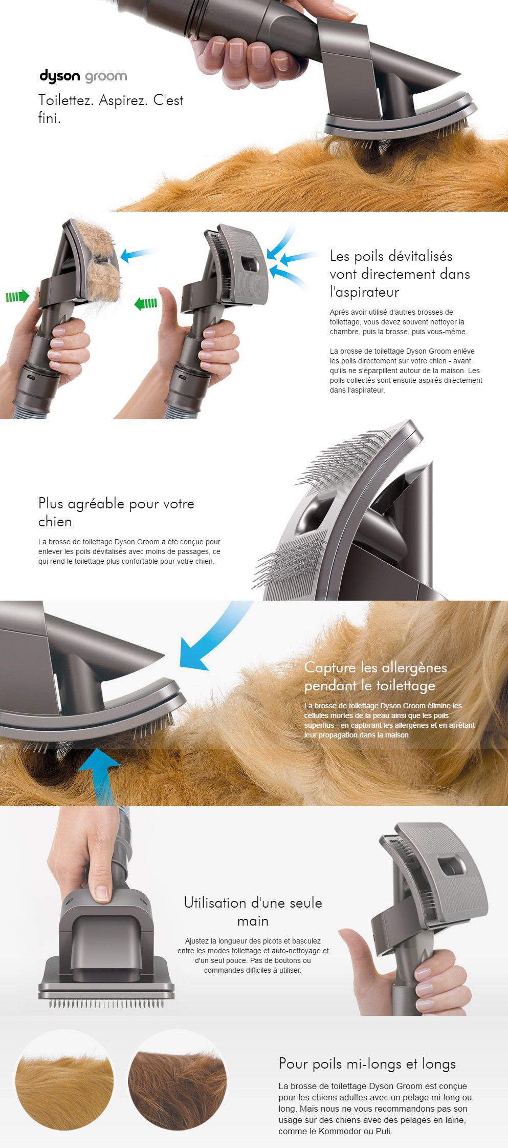 Brosse De Toilettage Groom Pour Chiens - Aspirateur - Dyson