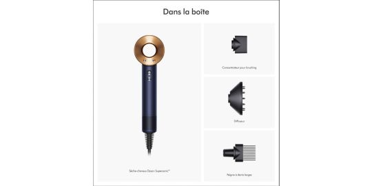 Sèche cheveux DYSON Supersonic cheveux bouclés à frisés Bleu de Prusse cuivré