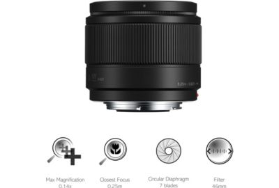 Obj PANASONIC 25mm f/1.7 noir Lumix G