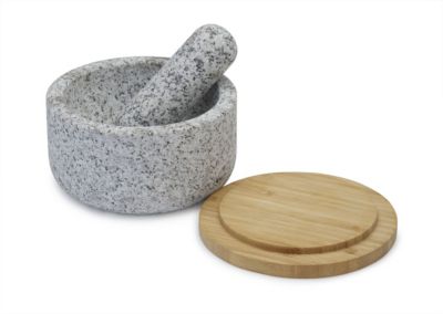 Mortier Joseph Joseph Et Mortier En Granite Couvercle Bambou