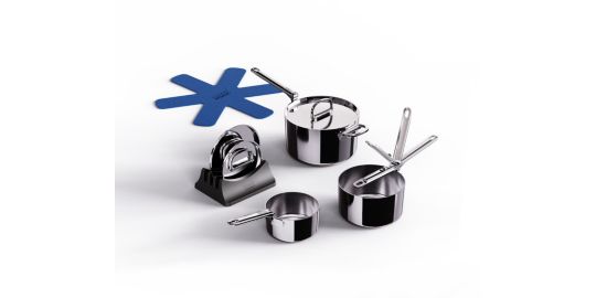 Batterie de cuisine JOSEPH JOSEPH 3 casseroles avec poignée pliante inox