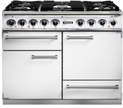 Piano de cuisson gaz FALCON Semi Pro DELUXE 110 BLANC NICKEL BROSSÉ