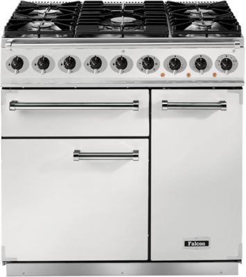 Piano de cuisson gaz FALCON Semi Pro DELUXE 90 BLANC NICKEL BROSSÉ