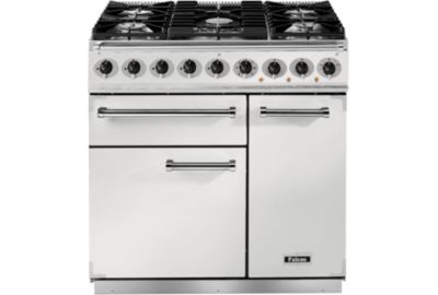 Piano de cuisson gaz FALCON Semi Pro DELUXE 90 BLANC NICKEL BROSSÉ