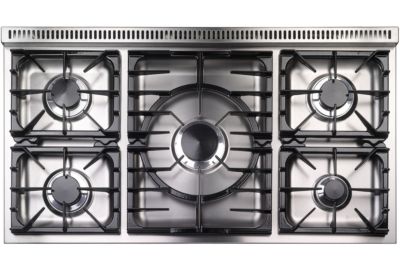 Piano de cuisson gaz FALCON Semi Pro DELUXE 90 BLANC NICKEL BROSSÉ