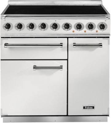 Piano De Cuisson Induction Falcon Semi Pro Deluxe 90 Blanc Nickel Brossé