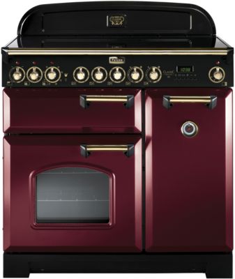 Piano de cuisson vitrocéramique FALCON CLASSIC DELUXE 90 ROUGE AIRELLE LAITON