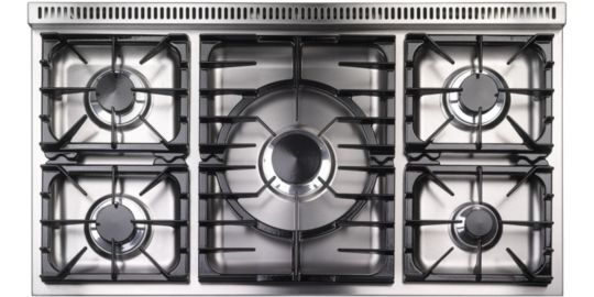 Piano de cuisson gaz FALCON Semi Pro DELUXE 110 ROUGE CERISE NICKEL