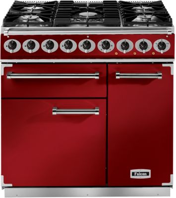 Piano de cuisson gaz FALCON Semi Pro DELUXE 90 ROUGE CERISE NICKEL