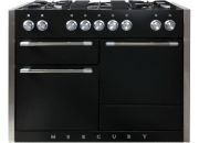 Piano de cuisson gaz FALCON Semi Pro MERCURY 120 NOIR MAT INOX POLI