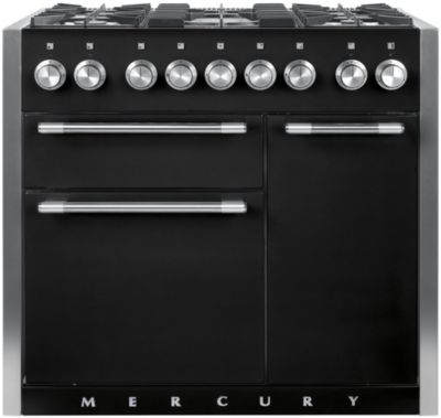 Piano de cuisson gaz FALCON Semi Pro MERCURY 100 NOIR MAT INOX POLI