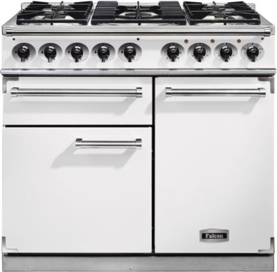 Piano de cuisson gaz FALCON Semi Pro DELUXE 100 BLANC NICKEL BROSSÉ