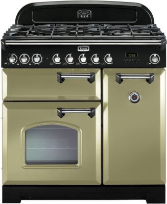 Piano de cuisson gaz FALCON DELUX90 MIXT VERT OLIVE/CHROME