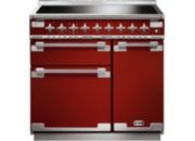 Piano de cuisson induction FALCON ELISE 90 ROUGE CERISE NICKEL BROSSÉ