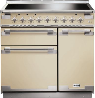 Piano de cuisson induction FALCON ELISE TAB IND 90 CM CREME NICKEL BROSSÉ