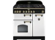 Piano de cuisson gaz FALCON DELUX90 MIXT BLANC LAITON