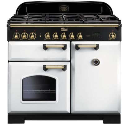 Piano de cuisson gaz FALCON CLASSIC DELUXE 100 BLANC LAITON