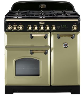 Piano de cuisson gaz FALCON CLASSIC DELUXE 90 VERT OLIVE LAITON