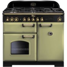 Piano de cuisson gaz FALCON CLASSIC DELUXE 100 VERT OLIVE LAITON