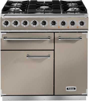 Piano de cuisson gaz FALCON Semi Pro DELUXE 90 FAUVE NICKEL BROSSÉ