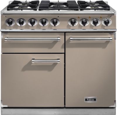 Piano de cuisson gaz FALCON Semi Pro DELUXE 100 FAUVE NICKEL BROSSÉ