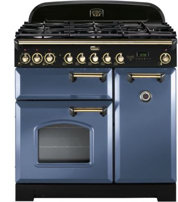 Cuisinière mixte 90cm Falcon Classic Deluxe Bleu Roi Laiton CDL90DFRB/B-EU  3 fours électriques / 5 foyers gaz