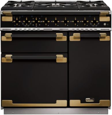 Piano de cuisson gaz FALCON ELISE LUXE  TAB GAZ 90 CMNOIR LAITON