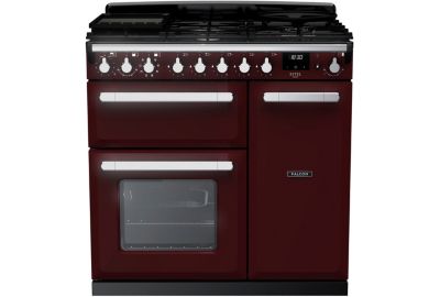 Piano de cuisson gaz FALCON ESTEL DELUXE TAB GAZ 90 CM BORDEAUX CHR