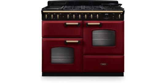 Piano de cuisson mixte FALCON NGC TAB MIX 110 CM BORDEAUX LAITON ANTIQ
