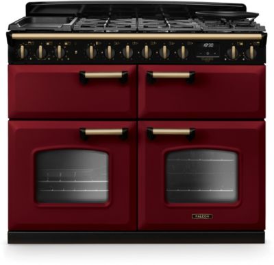 Piano de cuisson mixte FALCON NGC TAB MIX 110 CM BORDEAUX LAITON ANTIQ
