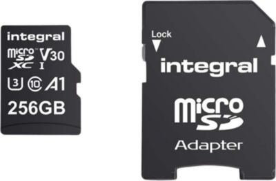 Carte Micro SD INTEGRAL MicroSDHC/XC V30 Haute Vitesse 256GB
