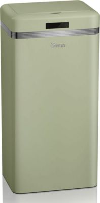 Poubelle de cuisine automatique SWAN SWKA4500GNEU Retro Poubelle, Métal, 45 L