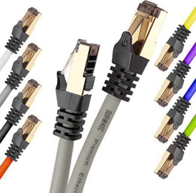 Câble Ethernet DURONIC CAT8 GY 0.5m