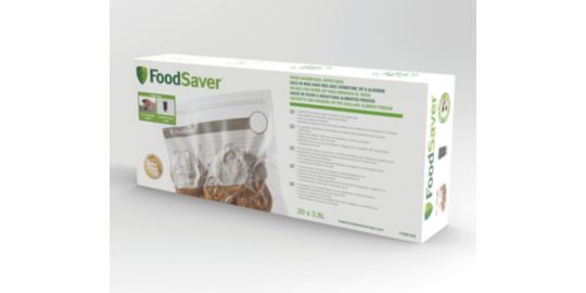 Sac de conservation FOOD SAVER FVB016X01 lot 20 sacs avec Zip 3.79L