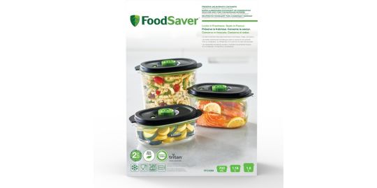 Boîte sous vide FOOD SAVER FFC026X01 lotx3 700ml + 1.2L + 1.8L