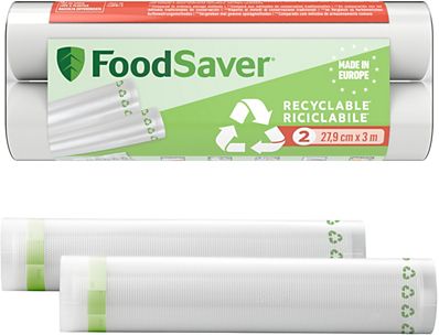FOODSAVER Pack de 2 rouleaux de mise sous vide recyclables (20cm x 4,5m)  FSRE2002X01