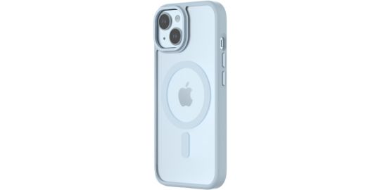 Coque bumper QDOS Iphone 15 Hybrid soft SNAP MagSafe blleu