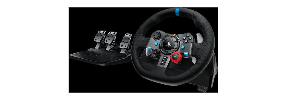 Sotel  Logitech G29 Volant de course pour PC, PS3 et PS4, en cuir et métal  - noir