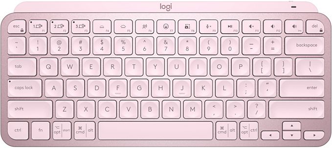 Clavier Logitech sans fil MX Keys Mini compact, Bluetooth, rétroéclairé  pour MAC, iOS, Windows, Linux, Android Rose - 920-010484