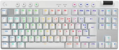 Clavier gamer sans fil LOGITECH Pro X LIGHTSPEED  TKL Tactile Blanc