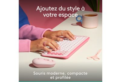 Souris sans fil LOGITECH POP Mouse Rose